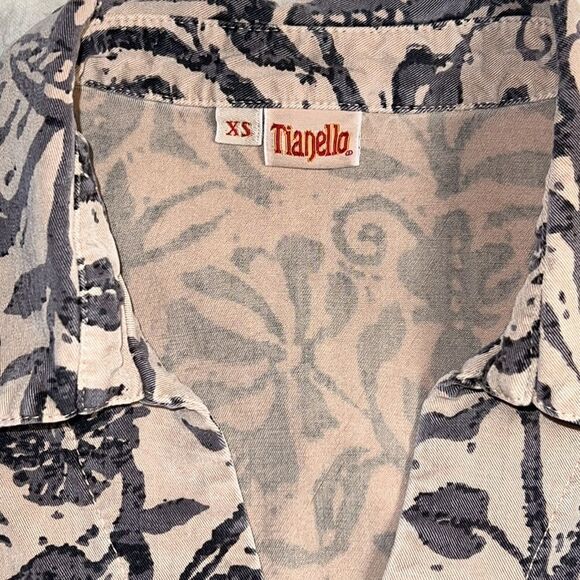 Tenello TENCEL™ Print "French Batik" Penelope Blouse Women size XS - Picture 3 of 11